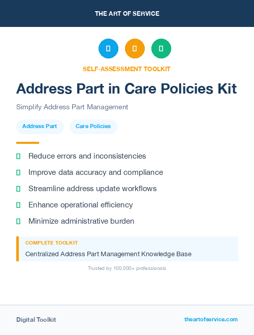 Address Part in Care Policies Kit