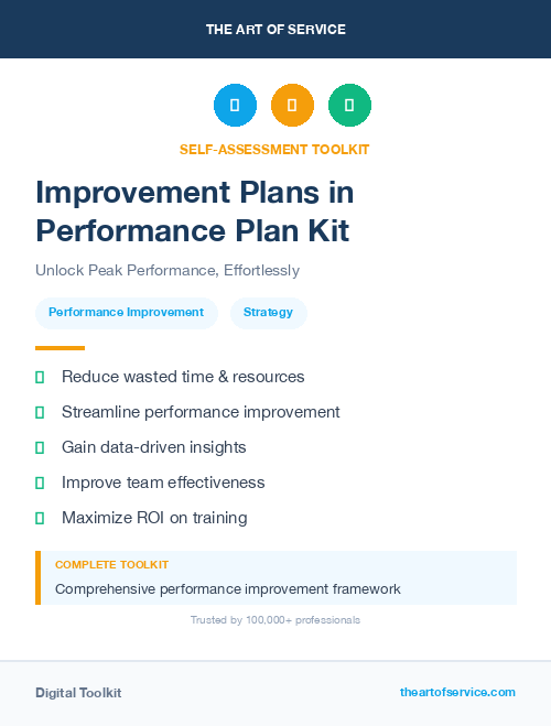 Improvement Plans in Performance Plan Kit