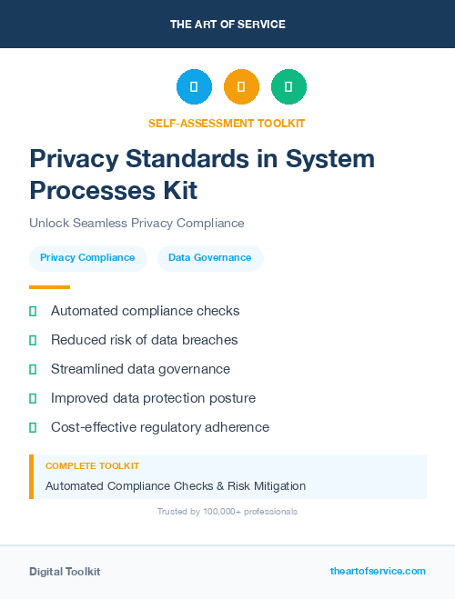 Privacy Standards in System Processes Kit