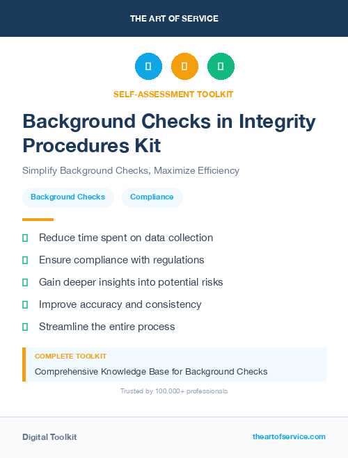 Background Checks in Integrity Procedures Kit