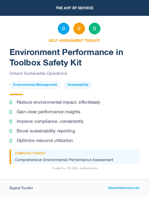 Environment Performance in Toolbox Safety Kit