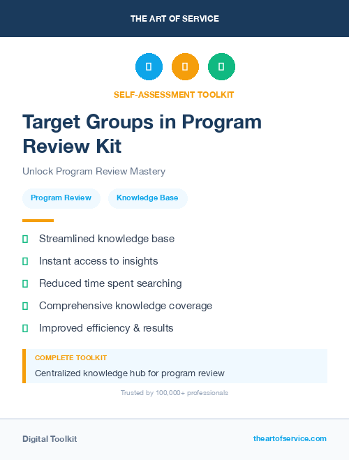 Target Groups in Program Review Kit