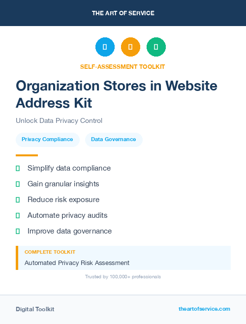 Organization Stores in Website Address Kit