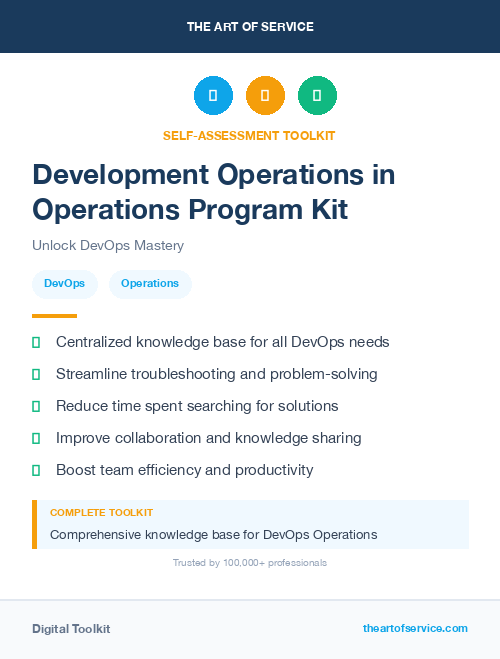 Development Operations in Operations Program Kit