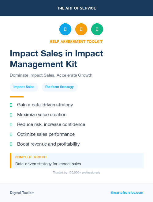 Impact Sales in Impact Management Kit