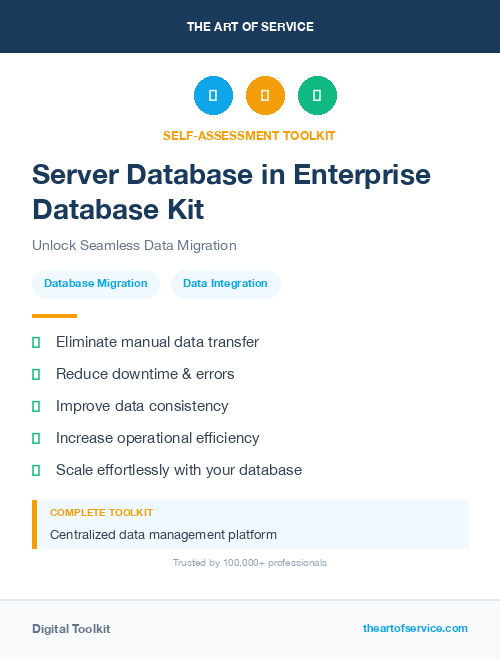 Server Database in Enterprise Database Kit