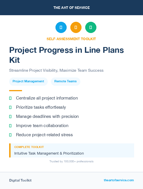 Project Progress in Line Plans Kit
