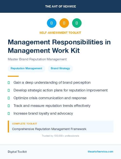 Management Responsibilities in Management Work Kit