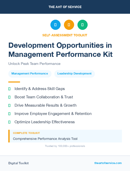Development Opportunities in Management Performance Kit