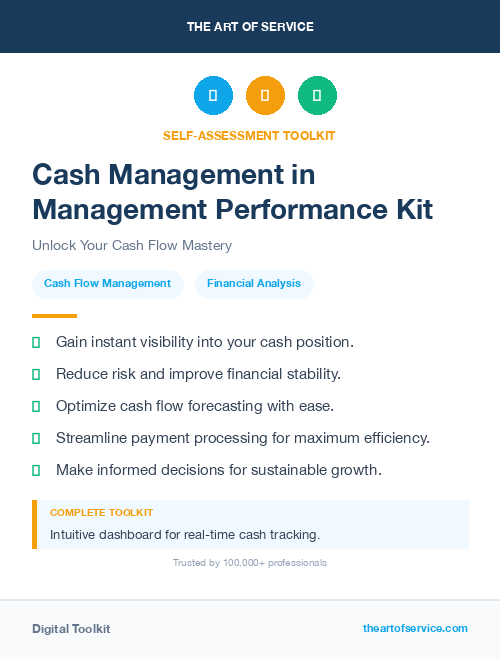 Cash Management in Management Performance Kit