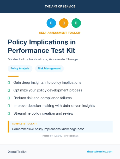 Policy Implications in Performance Test Kit
