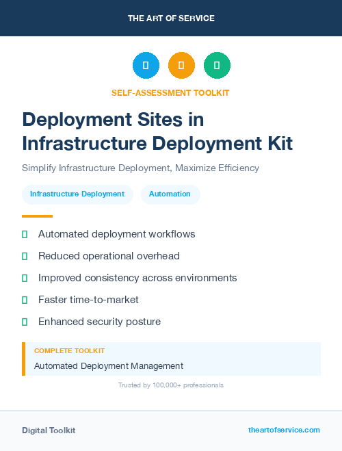 Deployment Sites in Infrastructure Deployment Kit