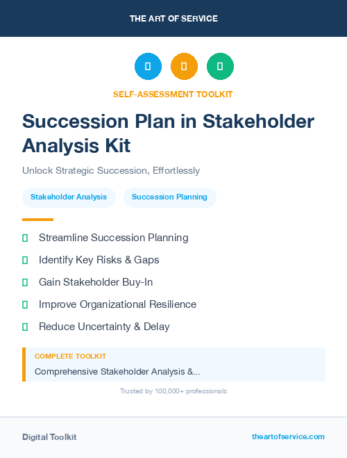Succession Plan in Stakeholder Analysis Kit