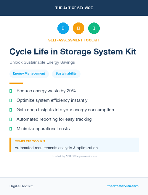 Cycle Life in Storage System Kit