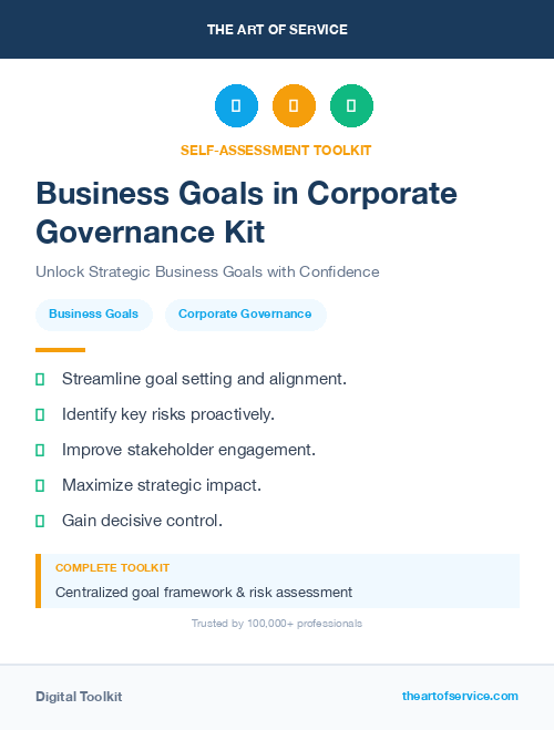 Business Goals in Corporate Governance Kit