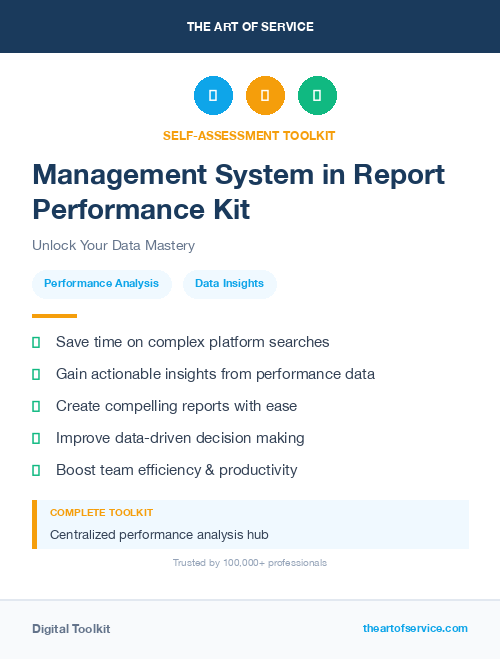 Management System in Report Performance Kit