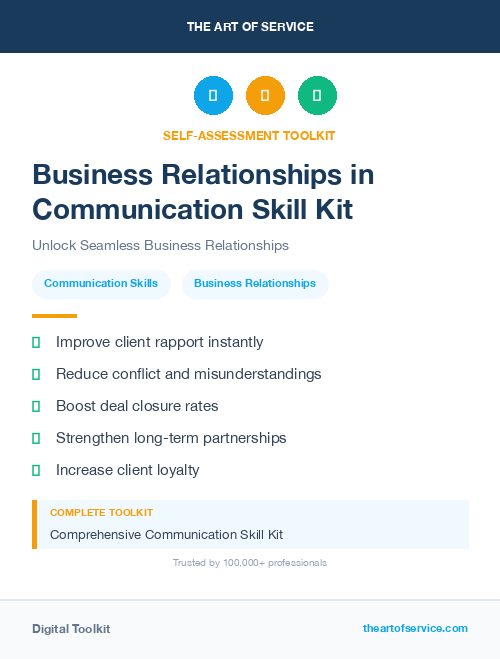 Business Relationships in Communication Skill Kit