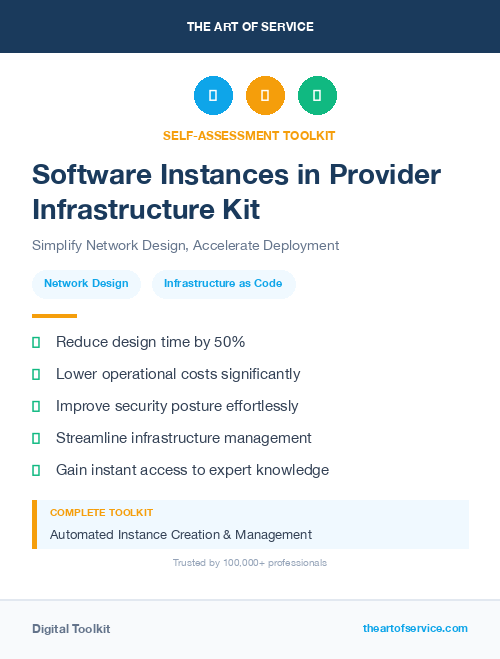 Software Instances in Provider Infrastructure Kit