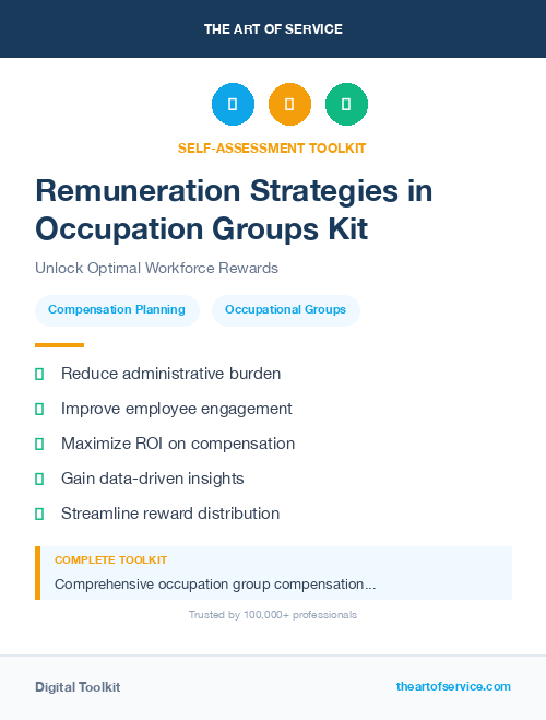 Remuneration Strategies in Occupation Groups Kit
