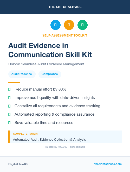 Audit Evidence in Communication Skill Kit