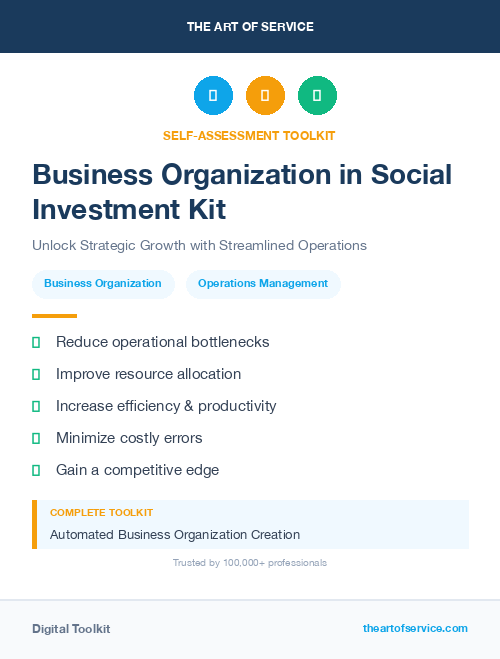 Business Organization in Social Investment Kit