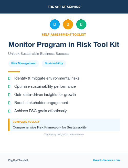 Monitor Program in Risk Tool Kit