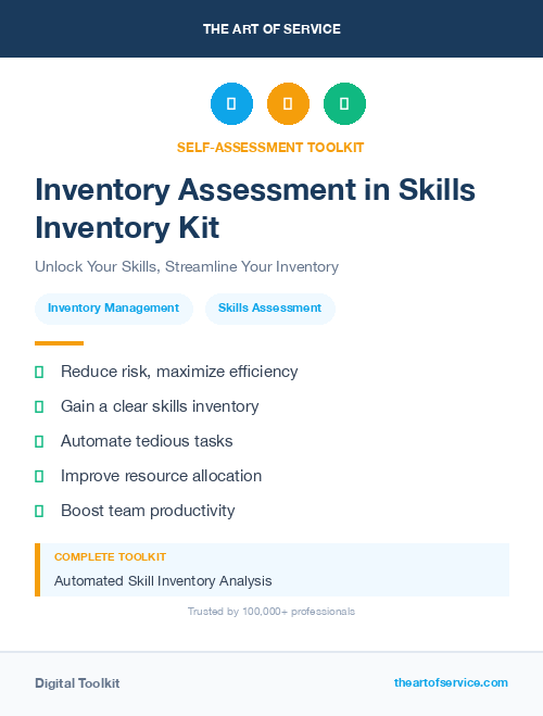Inventory Assessment in Skills Inventory Kit