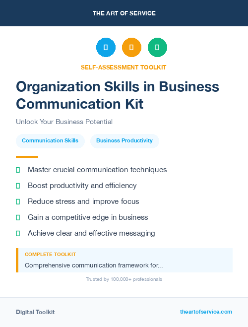 Organization Skills in Business Communication Kit