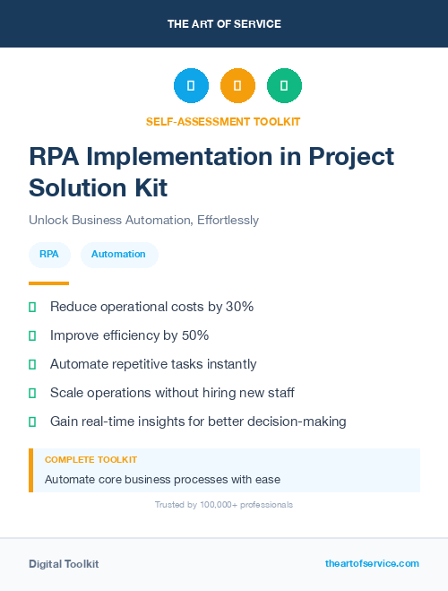 RPA Implementation in Project Solution Kit