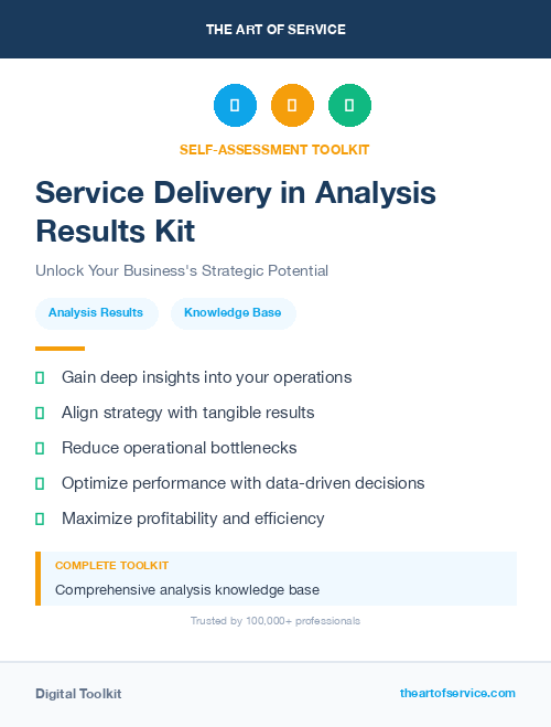 Service Delivery in Analysis Results Kit
