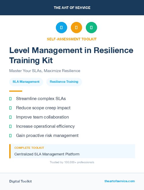 Level Management in Resilience Training Kit