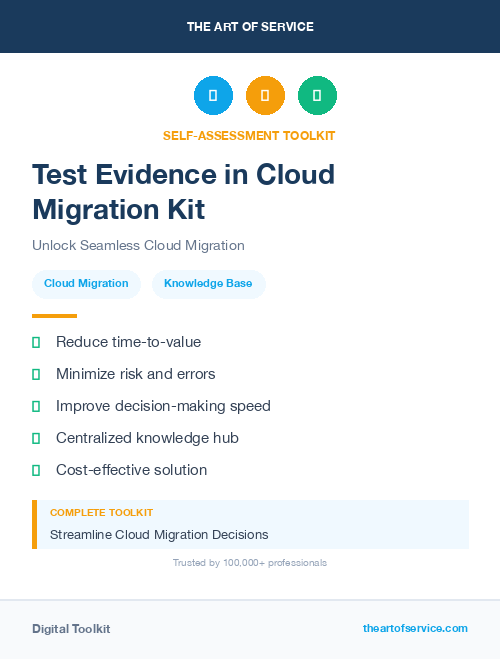 Test Evidence in Cloud Migration Kit
