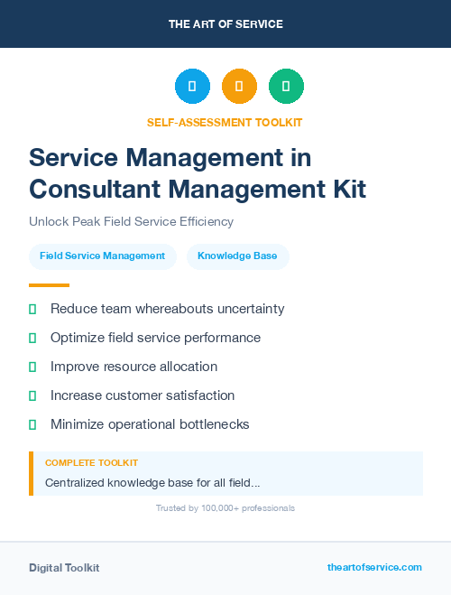 Service Management in Consultant Management Kit