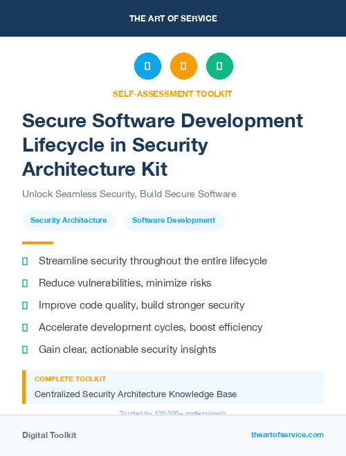 Secure Software Development Lifecycle in Security Architecture Kit