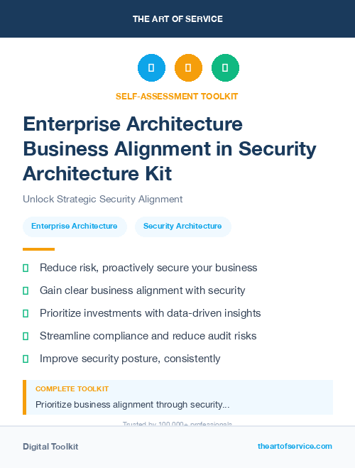 Enterprise Architecture Business Alignment in Security Architecture Kit
