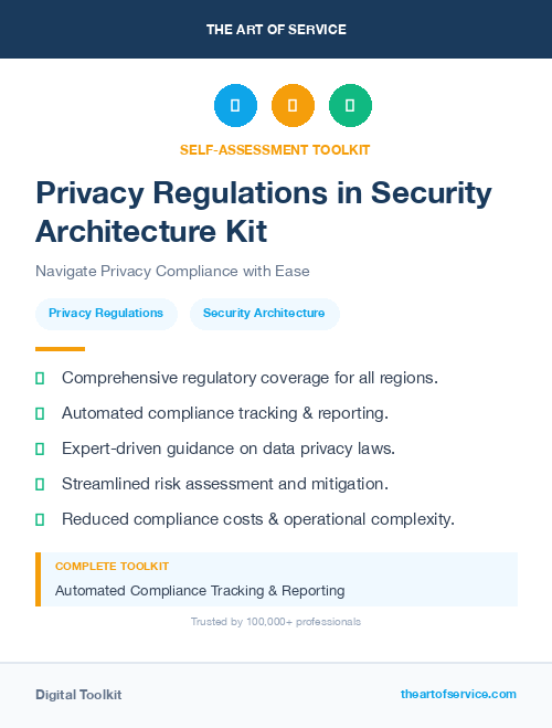 Privacy Regulations in Security Architecture Kit