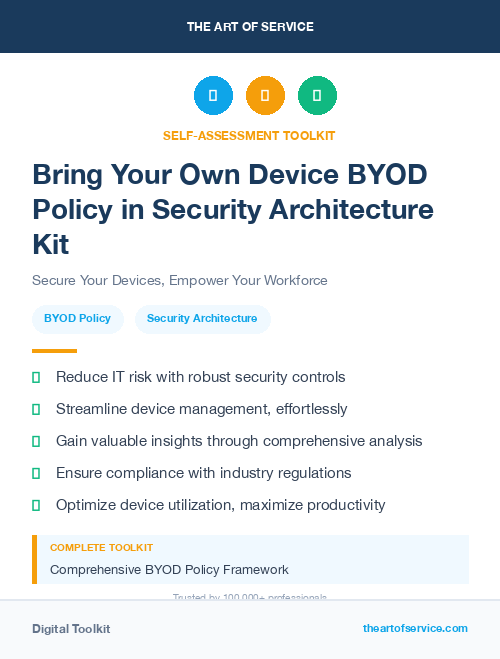 Bring Your Own Device BYOD Policy in Security Architecture Kit