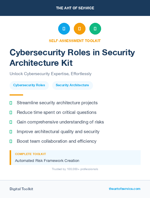 Cybersecurity Roles in Security Architecture Kit