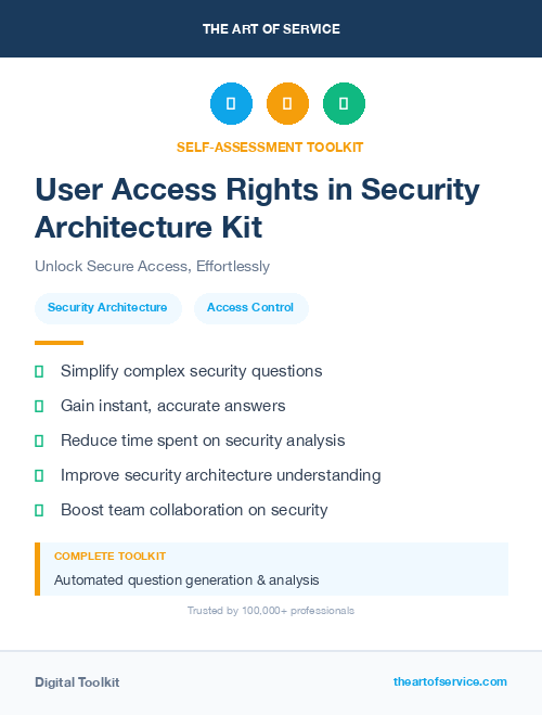 User Access Rights in Security Architecture Kit