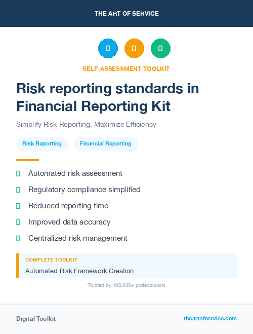 Risk reporting standards in Financial Reporting Kit