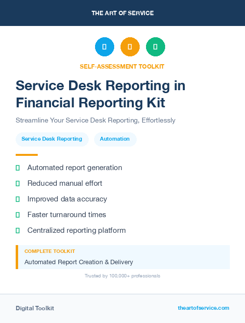 Service Desk Reporting in Financial Reporting Kit