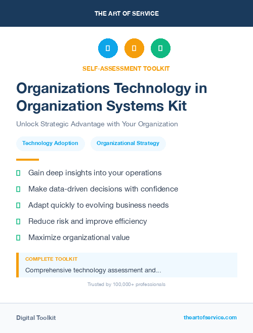 Organizations Technology in Organization Systems Kit