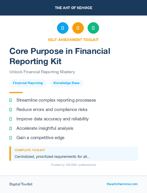 Core Purpose in Financial Reporting Kit