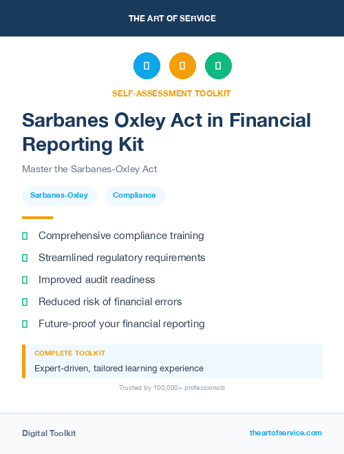 Sarbanes Oxley Act in Financial Reporting Kit