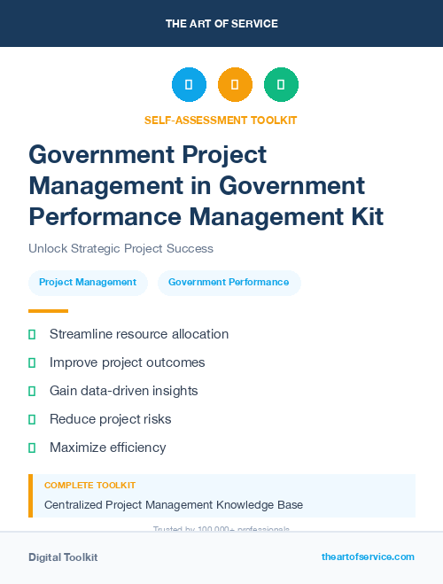 Government Project Management in Government Performance Management Kit