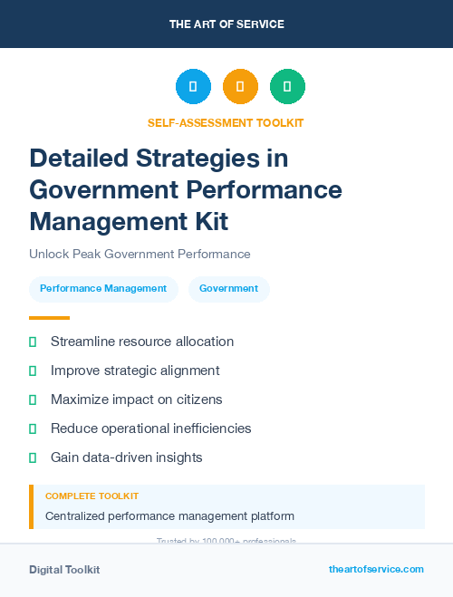 Detailed Strategies in Government Performance Management Kit