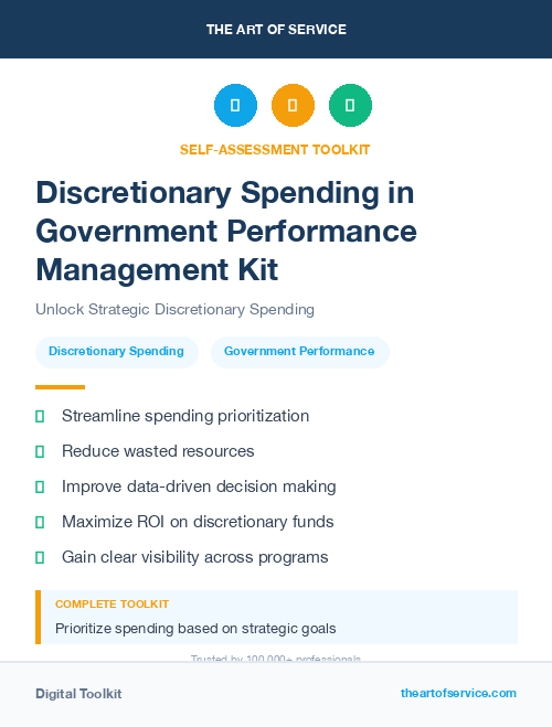 Discretionary Spending in Government Performance Management Kit