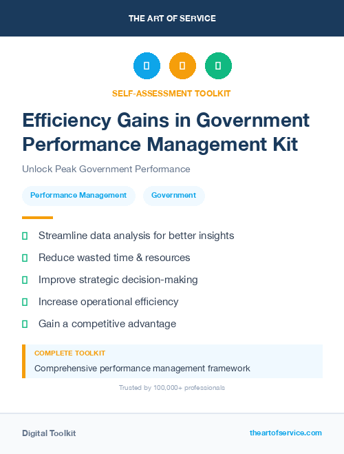 Efficiency Gains in Government Performance Management Kit