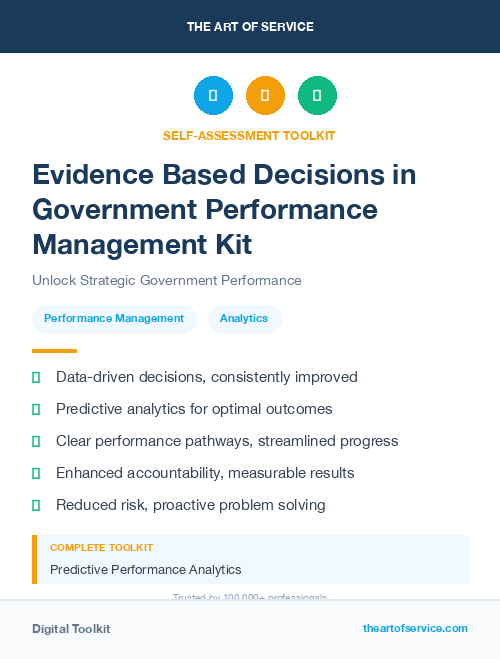 Evidence Based Decisions in Government Performance Management Kit
