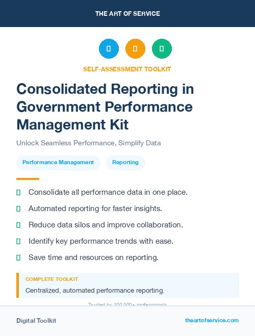 Consolidated Reporting in Government Performance Management Kit